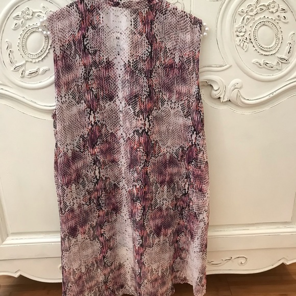 Jennifer Lopez Blouse Purple Python Sleeveless Size M - Picture 8 of 8